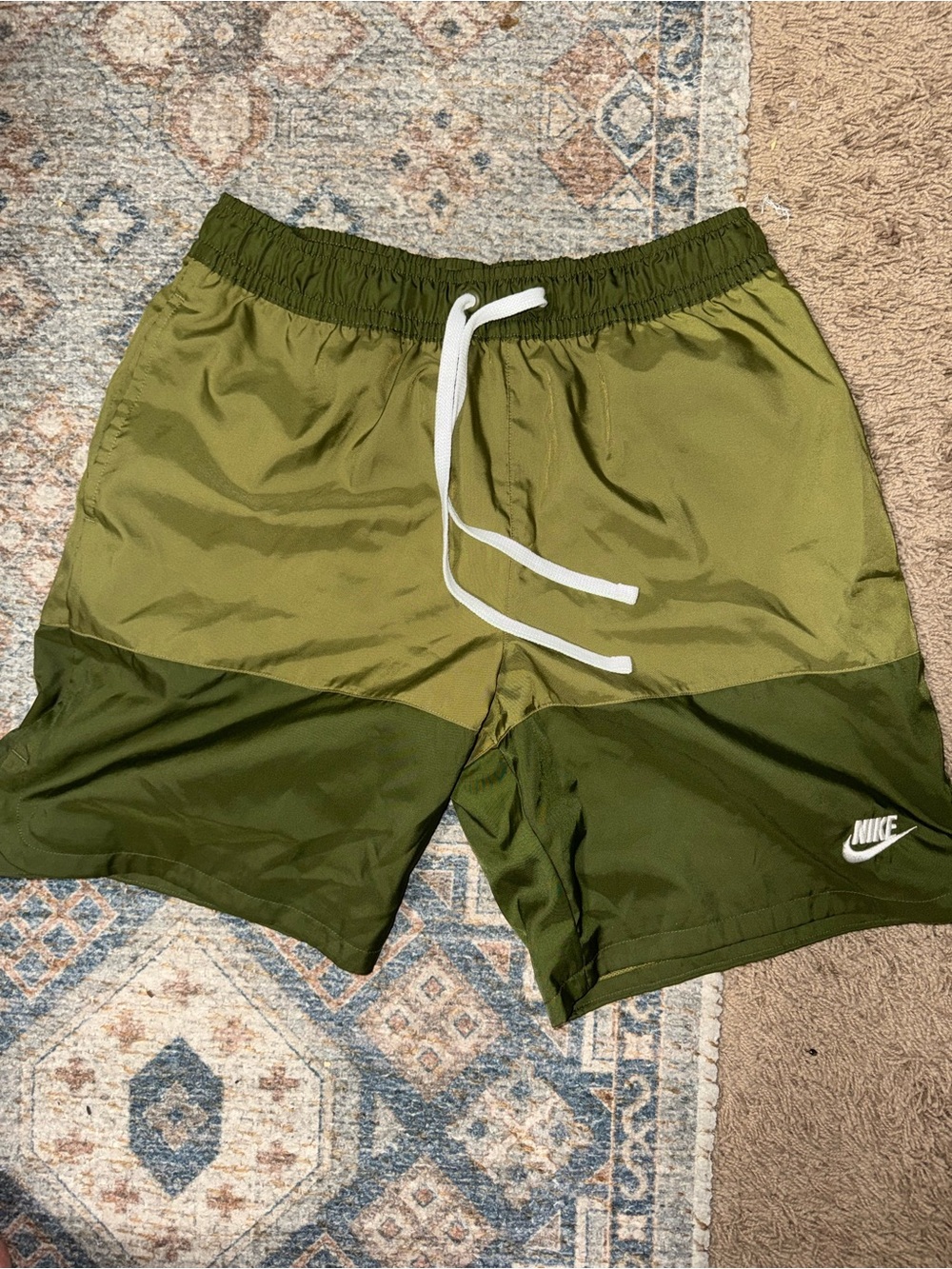 Nike Men’s Two-Tone Olive Swim Trunks